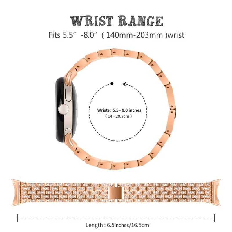 Super elegant Google Pixel Watch Metall und Strass armband