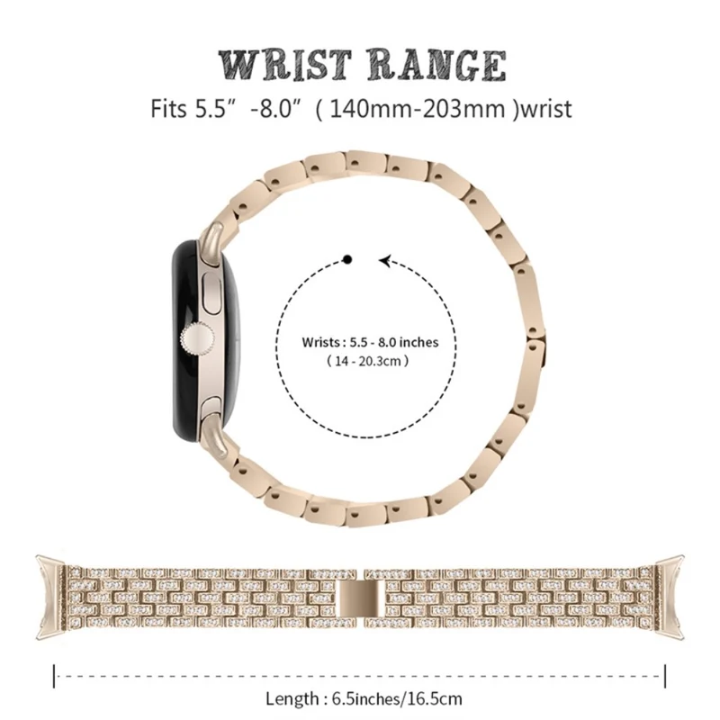 Super elegant Google Pixel Watch Metall und Strass armband