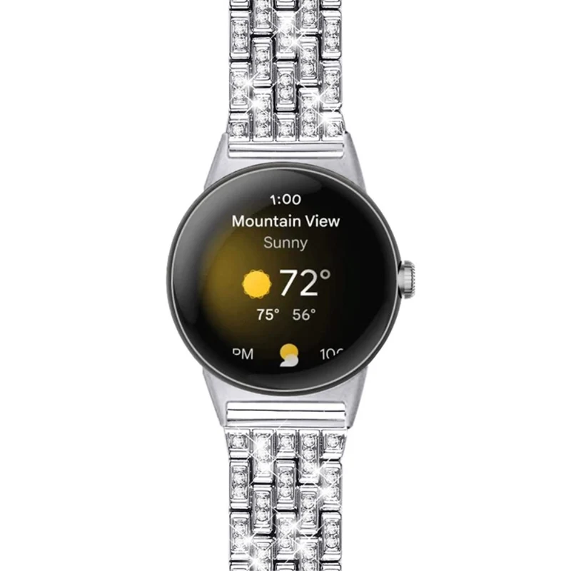 Super elegant Google Pixel Watch Metall und Strass armband