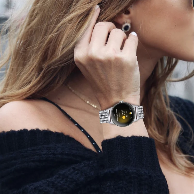Super elegant Google Pixel Watch Metall und Strass armband