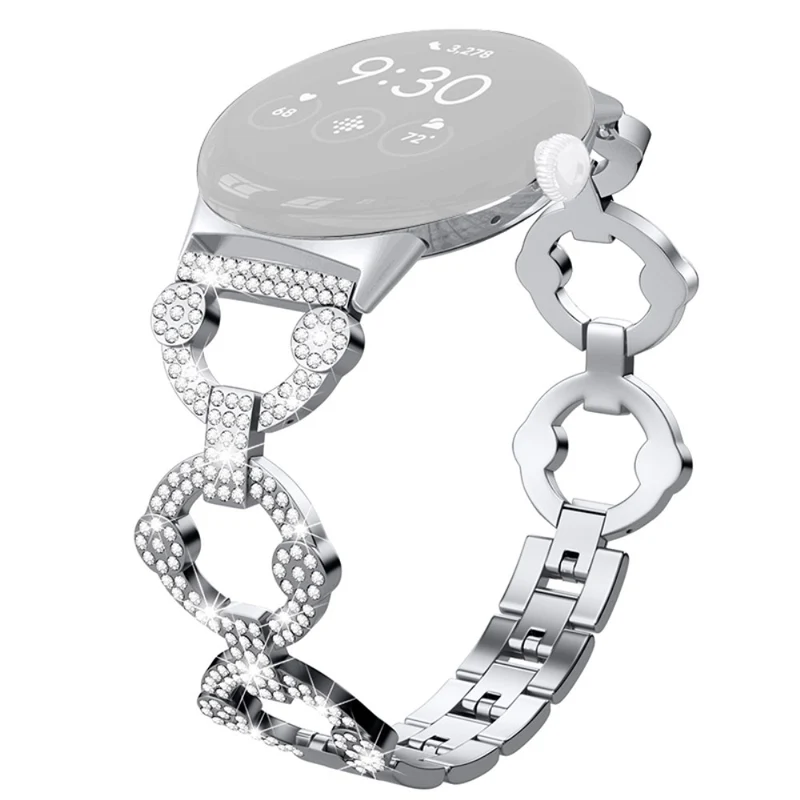 Elegant Google Pixel Watch Metall und Strass armband