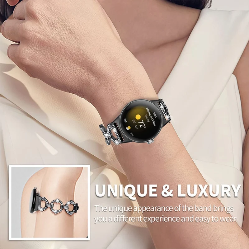 Elegant Google Pixel Watch Metall und Strass armband
