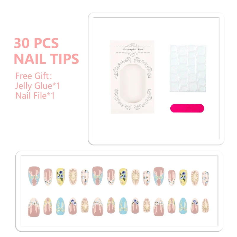 Dekorative Nagelspitzen Set mit Zubehör