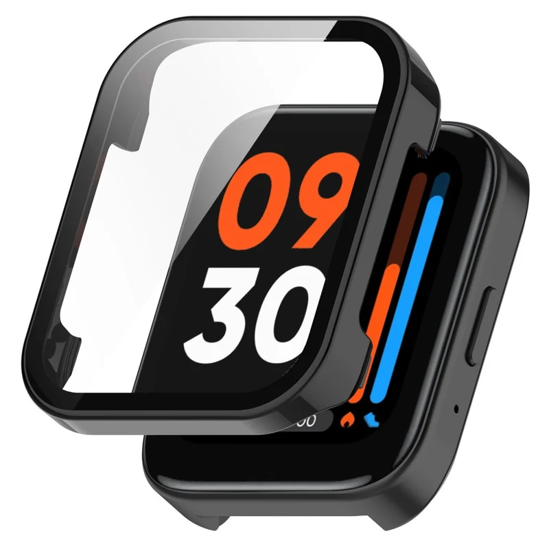 Mega Schön Realme Watch 3 Hülle mit Displayschutz in Plastik und Gehärtetes Glas