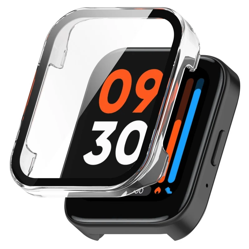 Mega Schön Realme Watch 3 Hülle mit Displayschutz in Plastik und Gehärtetes Glas