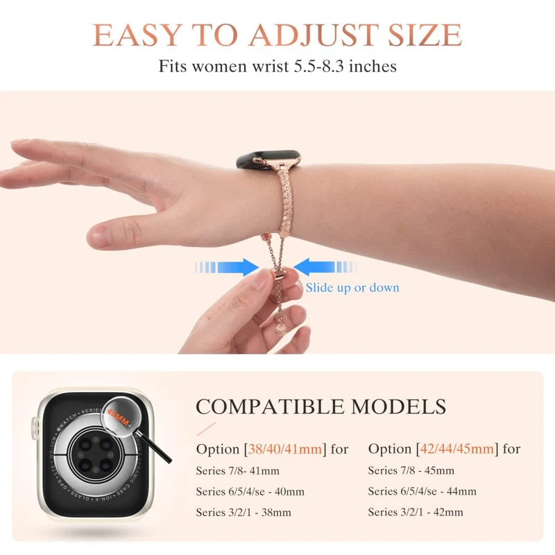 Mega gut Universell Apple Metall und Strass armband