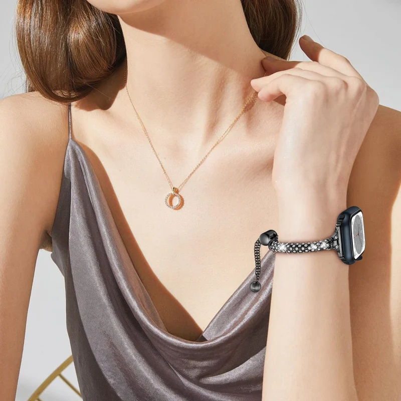 Mega stylisch Universell Apple Metall und Strass armband