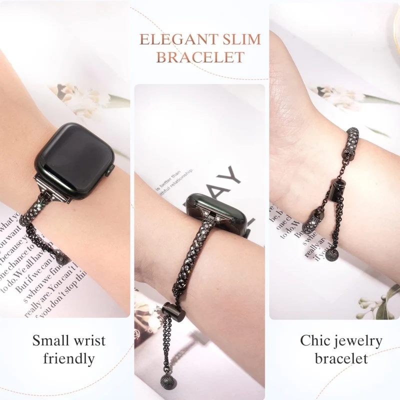 Mega stylisch Universell Apple Metall und Strass armband