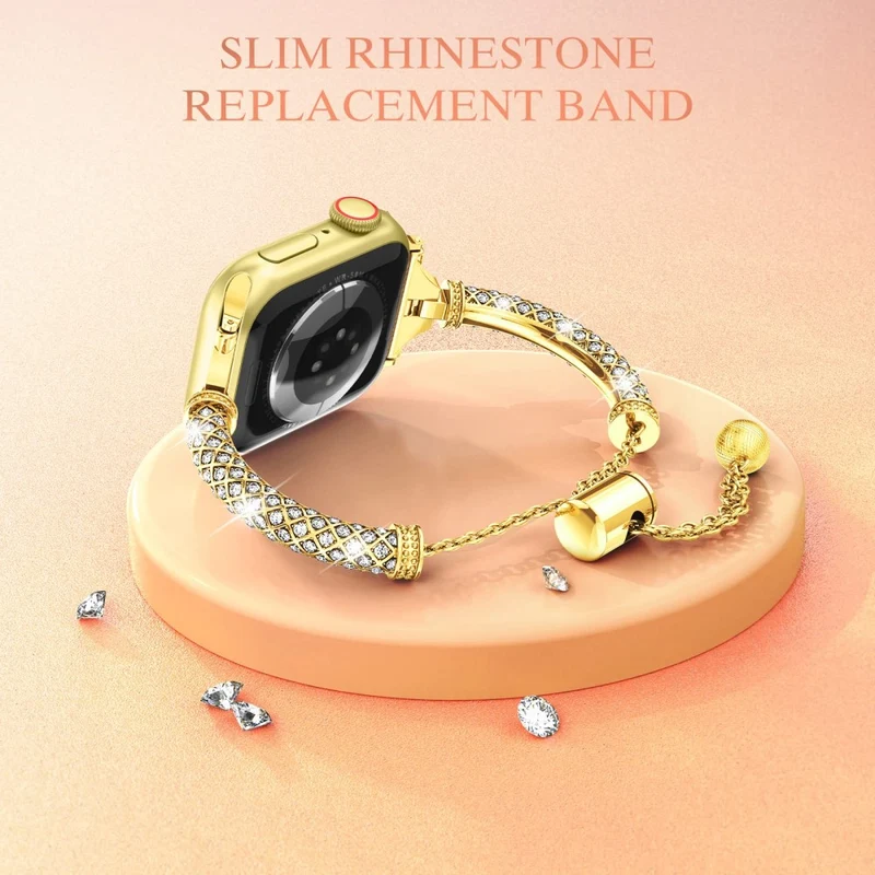 Mega stylisch Universell Apple Metall und Strass armband