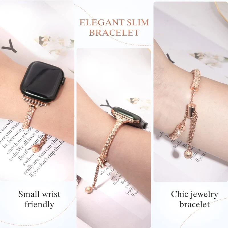 Mega stylisch Universell Apple Metall und Strass armband