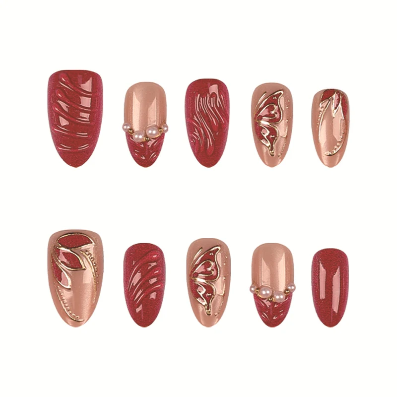 Elegantes Press-On Nail Art Set 1790956123