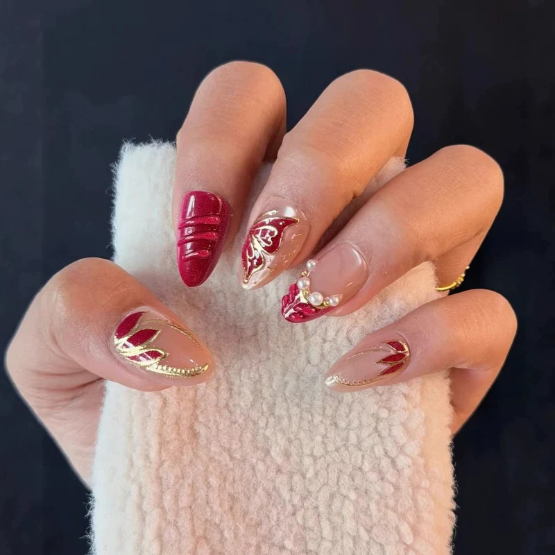 Elegantes Press-On Nail Art Set 1790956123