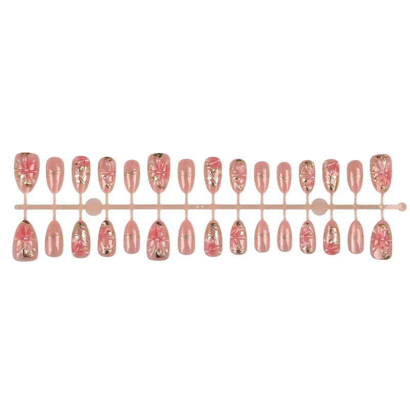 Künstlerisches Floral Press-On Nagelset