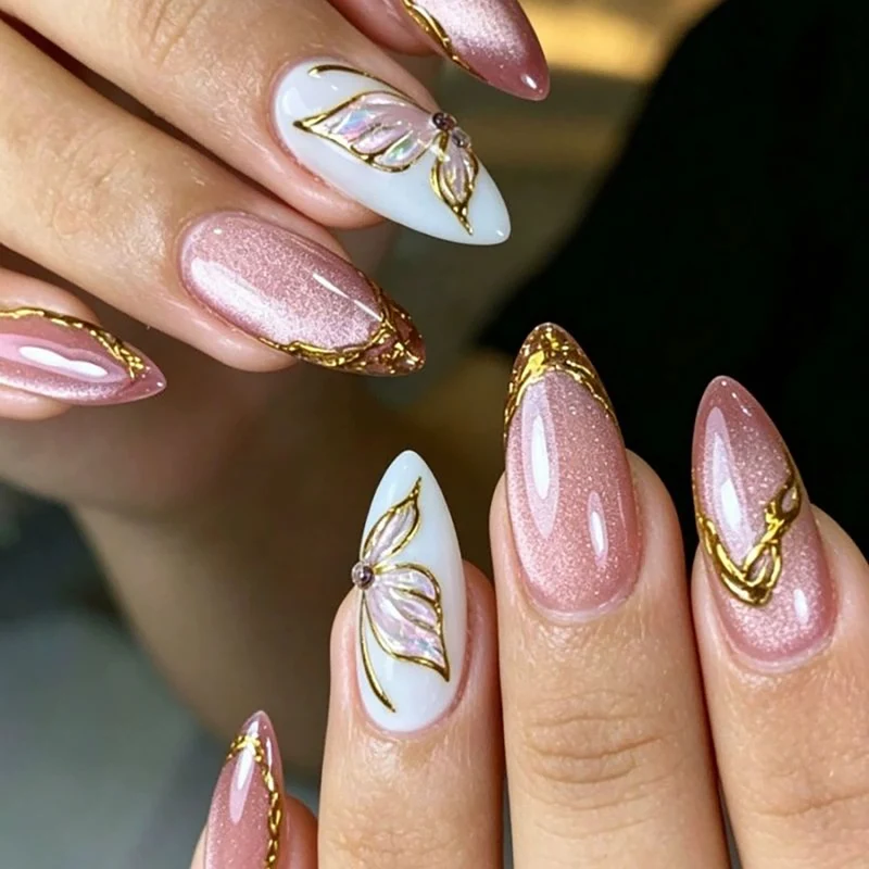 Blumeninspiriertes Press-On Nagelspitzen Set