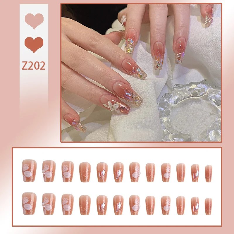 Elegantes florales Design Press-On-Nail-Art-Set