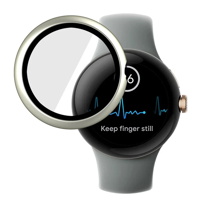 Absolut Gut Google Pixel Watch Hülle mit Displayschutz in Plastik und Gehärtetes Glas