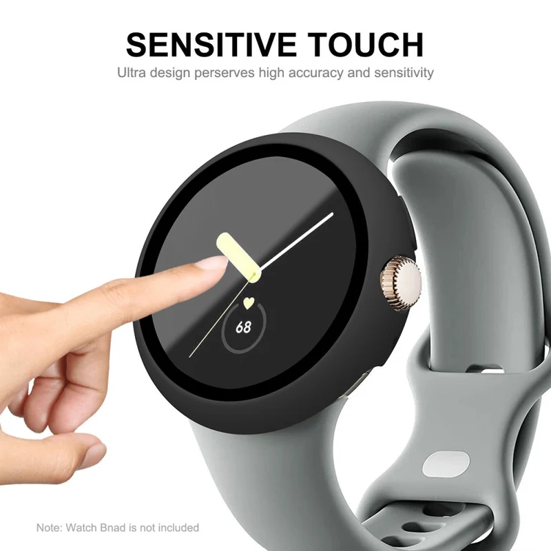 Absolut Gut Google Pixel Watch Hülle mit Displayschutz in Plastik und Gehärtetes Glas