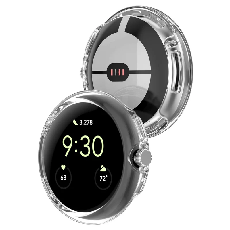 Mega Stylisch Google Pixel Watch Hülle mit Displayschutz in Plastik