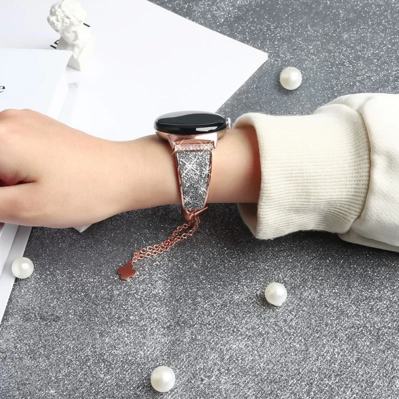 Absolut gut Google Pixel Watch Metall und Strass armband