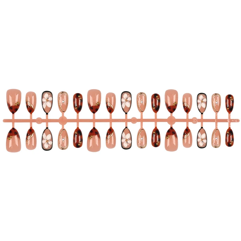 Elegante Blumenakzent Druck-Nägel