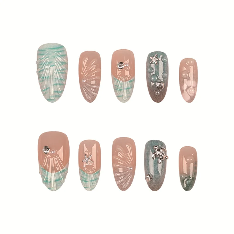 Küsten-Themen Press-On Nagelkunst Set