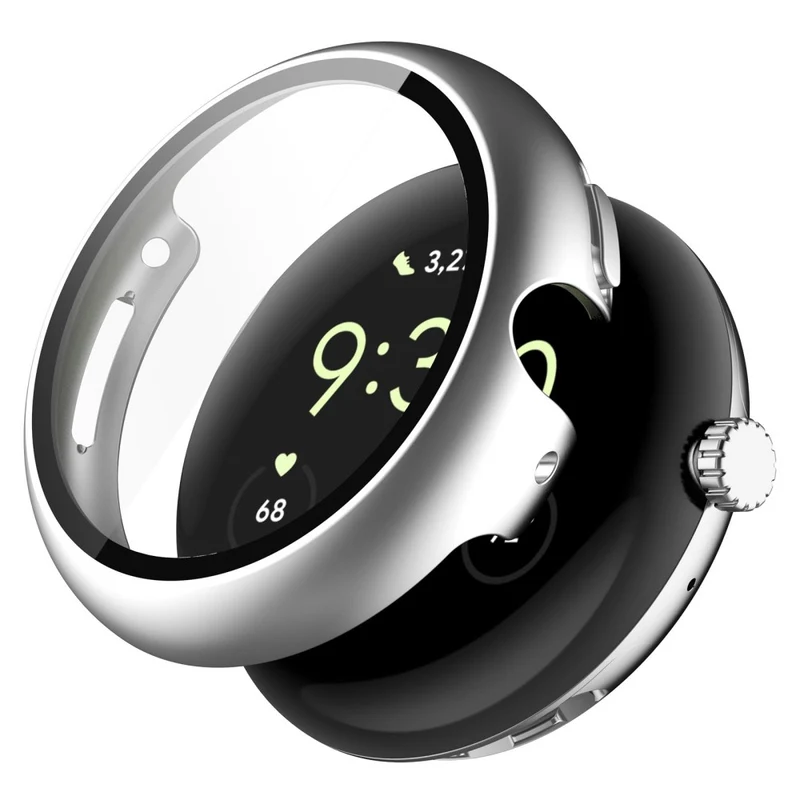 Schützend Google Pixel Watch Hülle mit Displayschutz in Plastik und Gehärtetes Glas