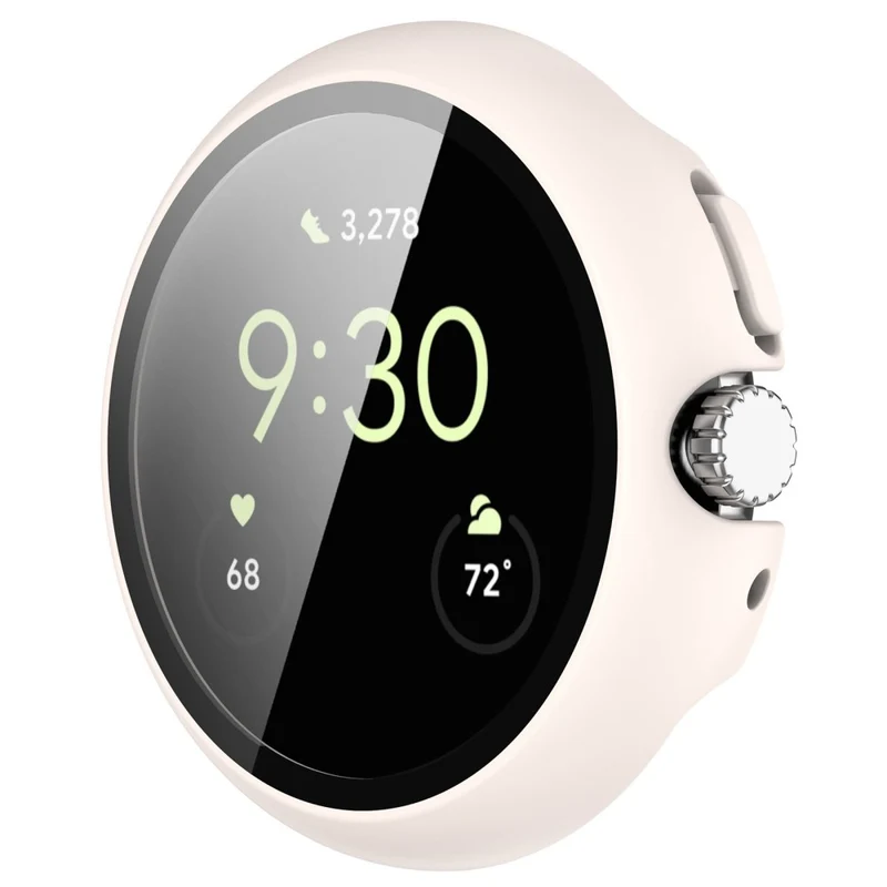 Schützend Google Pixel Watch Hülle mit Displayschutz in Plastik und Gehärtetes Glas
