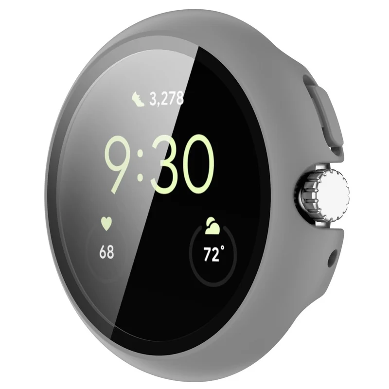 Schützend Google Pixel Watch Hülle mit Displayschutz in Plastik und Gehärtetes Glas