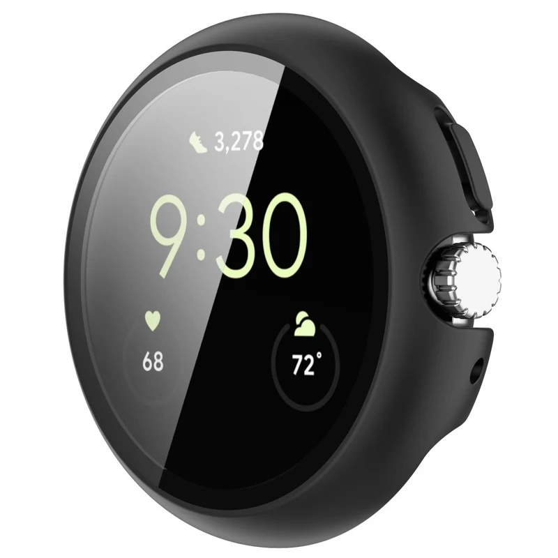 Schützend Google Pixel Watch Hülle mit Displayschutz in Plastik und Gehärtetes Glas