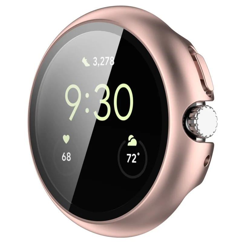 Schützend Google Pixel Watch Hülle mit Displayschutz in Plastik und Gehärtetes Glas