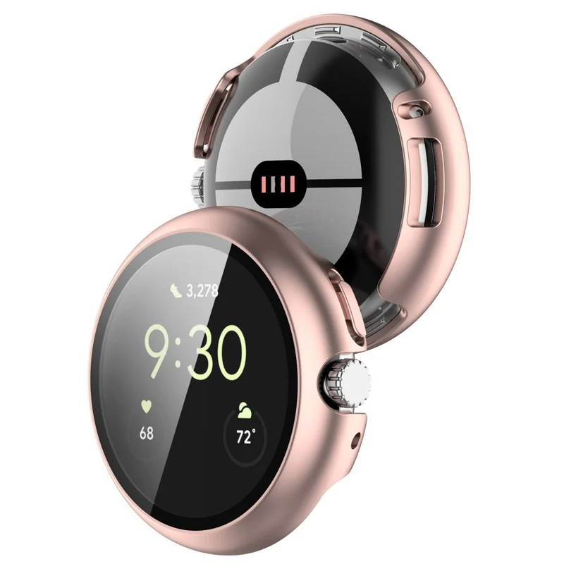 Schützend Google Pixel Watch Hülle mit Displayschutz in Plastik und Gehärtetes Glas