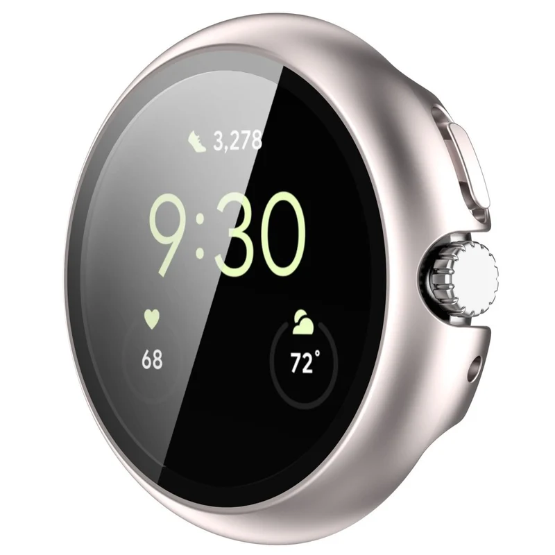 Schützend Google Pixel Watch Hülle mit Displayschutz in Plastik und Gehärtetes Glas