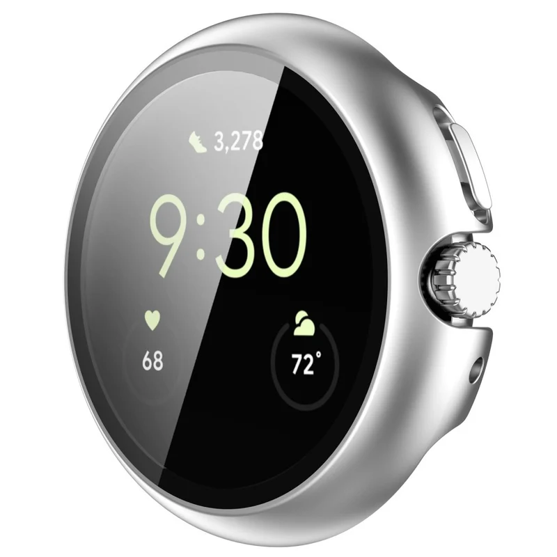 Schützend Google Pixel Watch Hülle mit Displayschutz in Plastik und Gehärtetes Glas