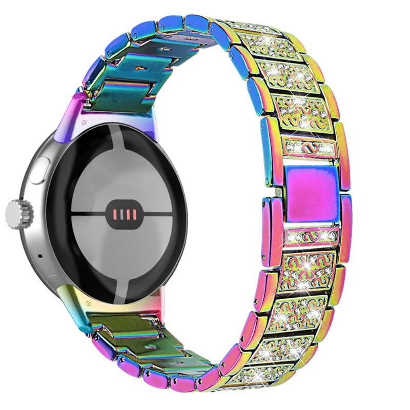Sehr langlebig Google Pixel Watch Metall und Strass armband