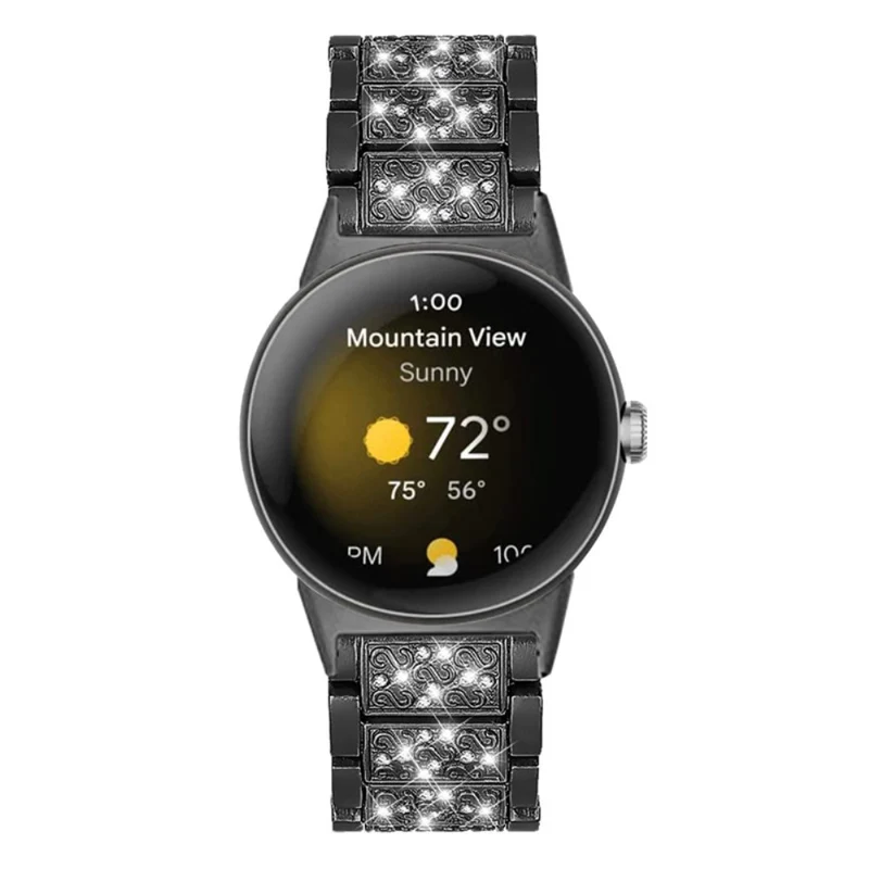 Sehr langlebig Google Pixel Watch Metall und Strass armband