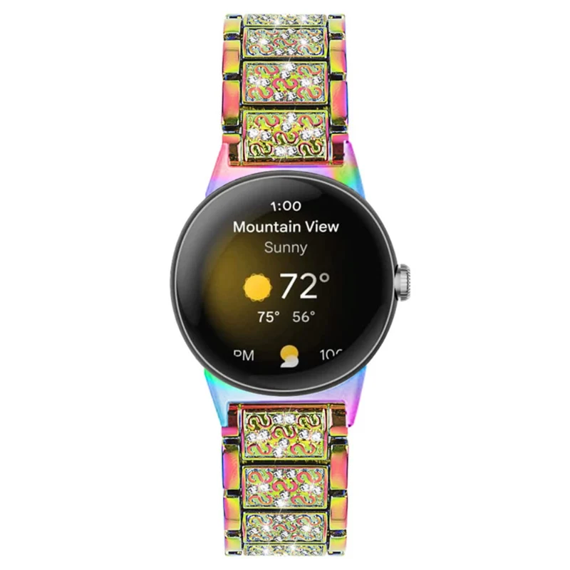 Sehr langlebig Google Pixel Watch Metall und Strass armband