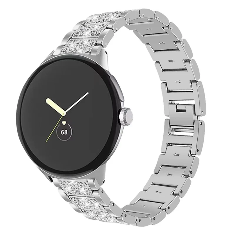 Sehr langlebig Google Pixel Watch Metall und Strass armband