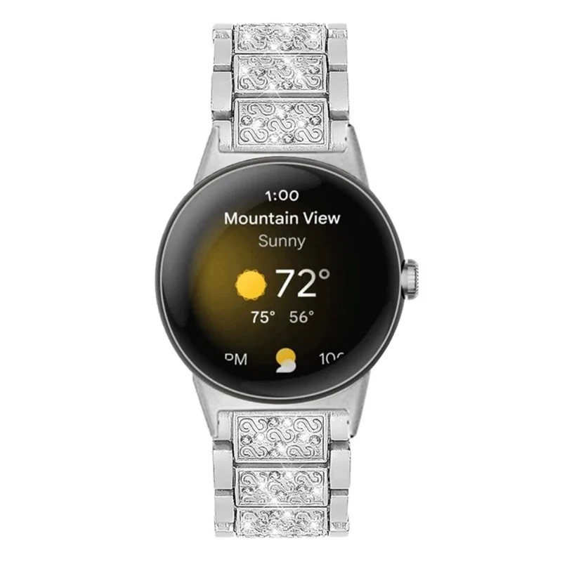 Sehr langlebig Google Pixel Watch Metall und Strass armband