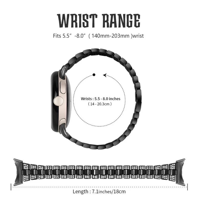 Sehr cool Google Pixel Watch Metall und Strass armband