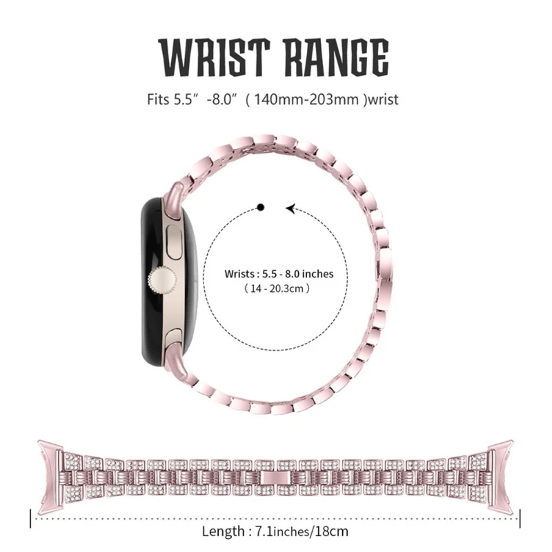 Sehr cool Google Pixel Watch Metall und Strass armband