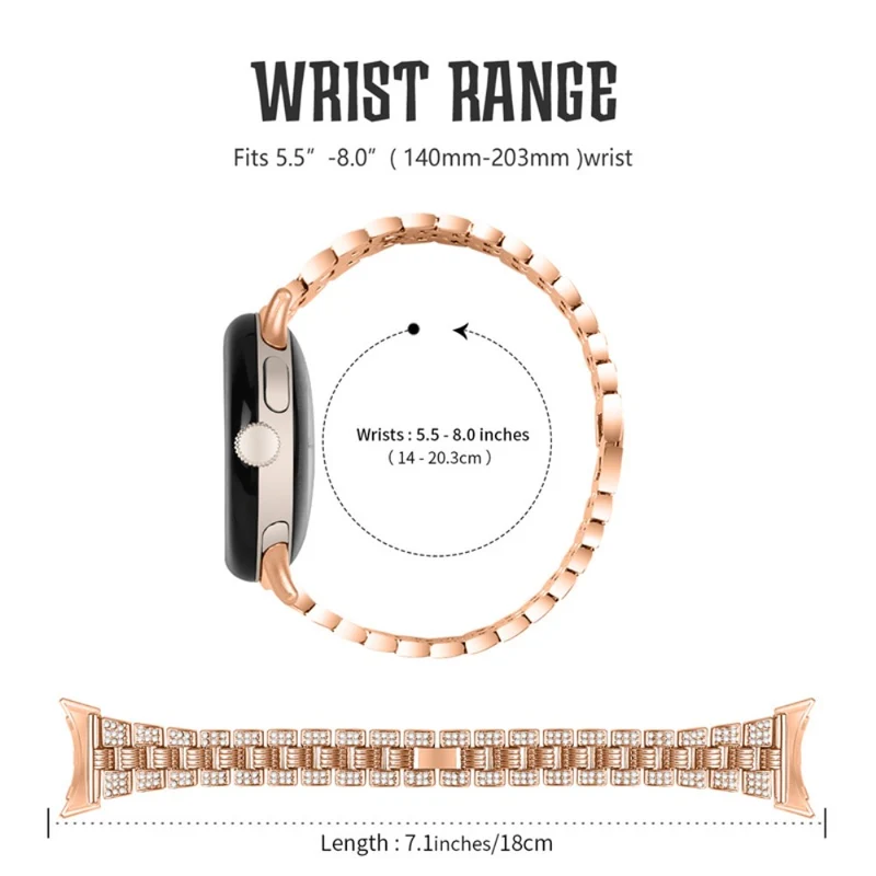 Sehr cool Google Pixel Watch Metall und Strass armband