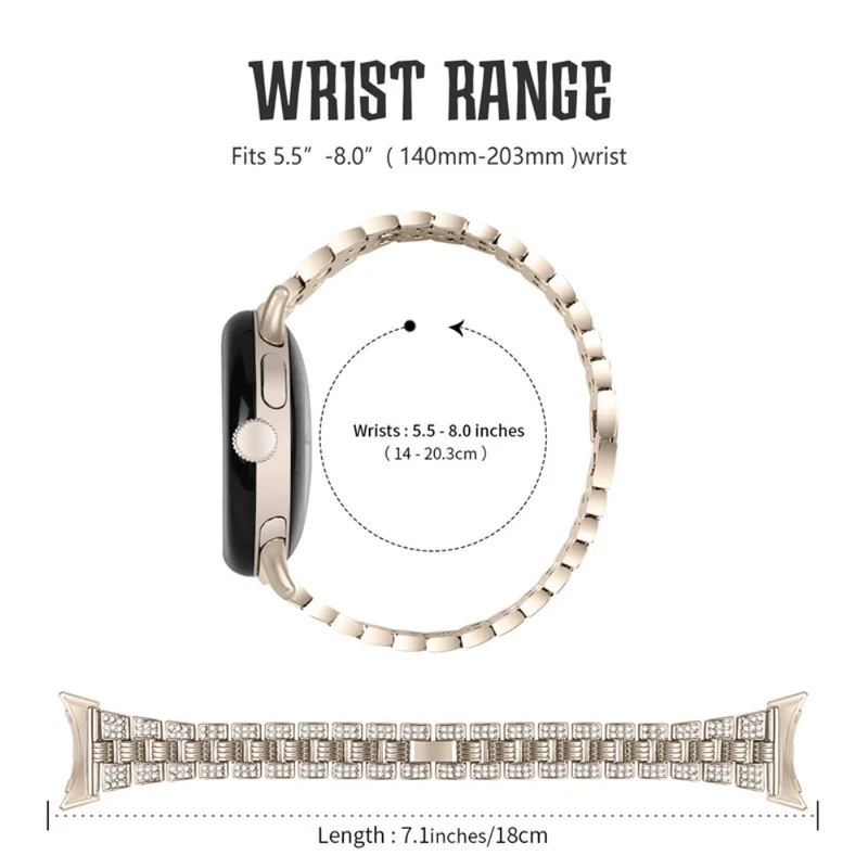 Sehr cool Google Pixel Watch Metall und Strass armband
