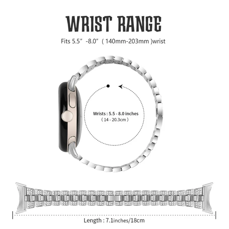 Sehr cool Google Pixel Watch Metall und Strass armband