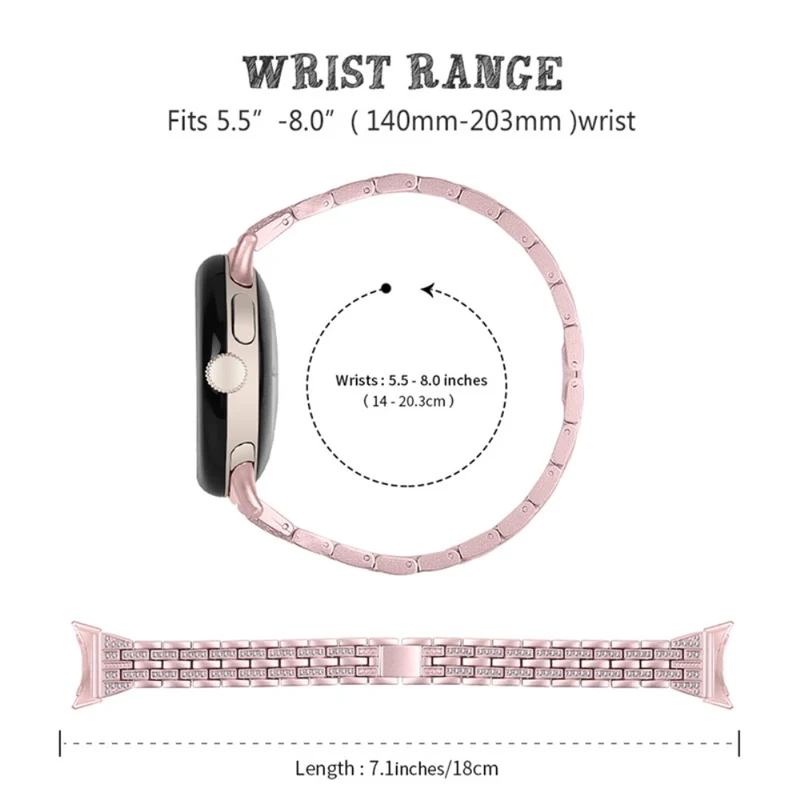 Stilvoll Google Pixel Watch Metall und Strass armband