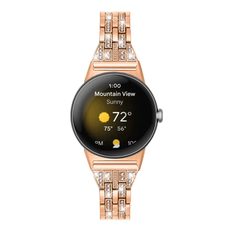 Stilvoll Google Pixel Watch Metall und Strass armband