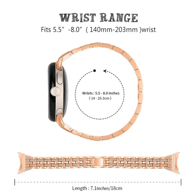 Stilvoll Google Pixel Watch Metall und Strass armband