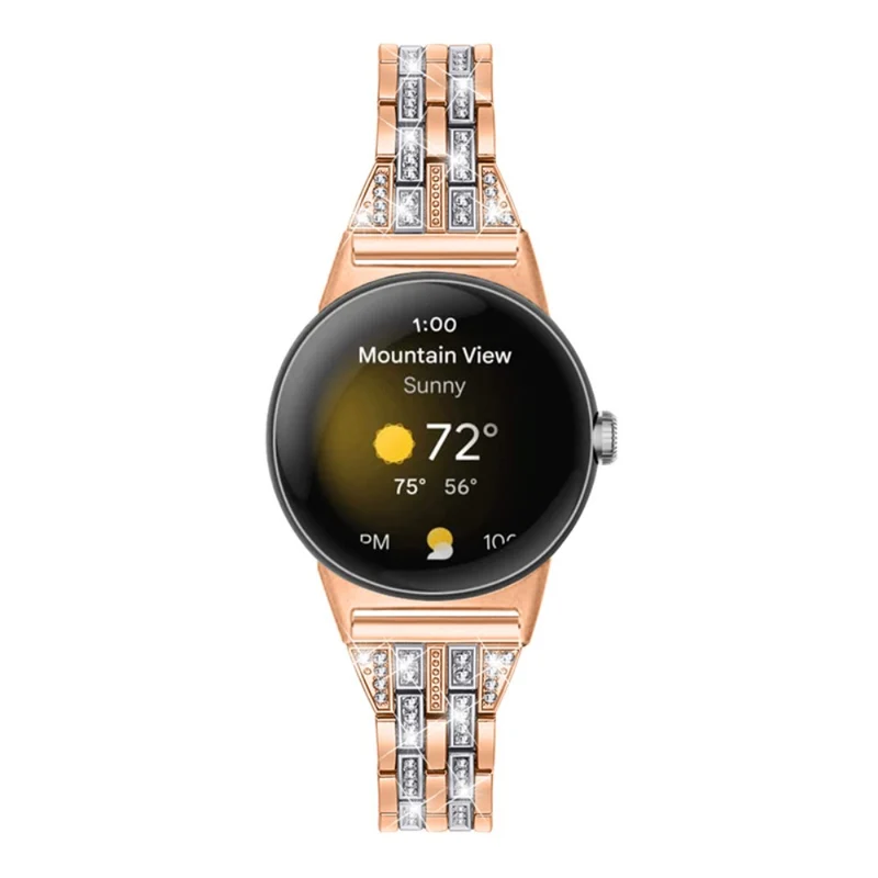 Stilvoll Google Pixel Watch Metall und Strass armband