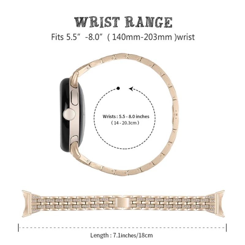 Stilvoll Google Pixel Watch Metall und Strass armband
