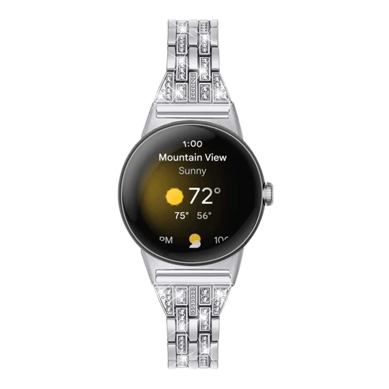Stilvoll Google Pixel Watch Metall und Strass armband