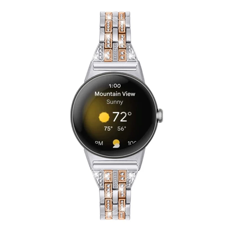 Stilvoll Google Pixel Watch Metall und Strass armband